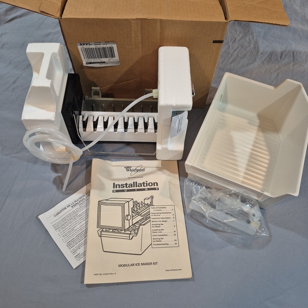 Whirlpool Modular Ice Maker Kit No.2181913 & Water Supply Connector & Ice Tray